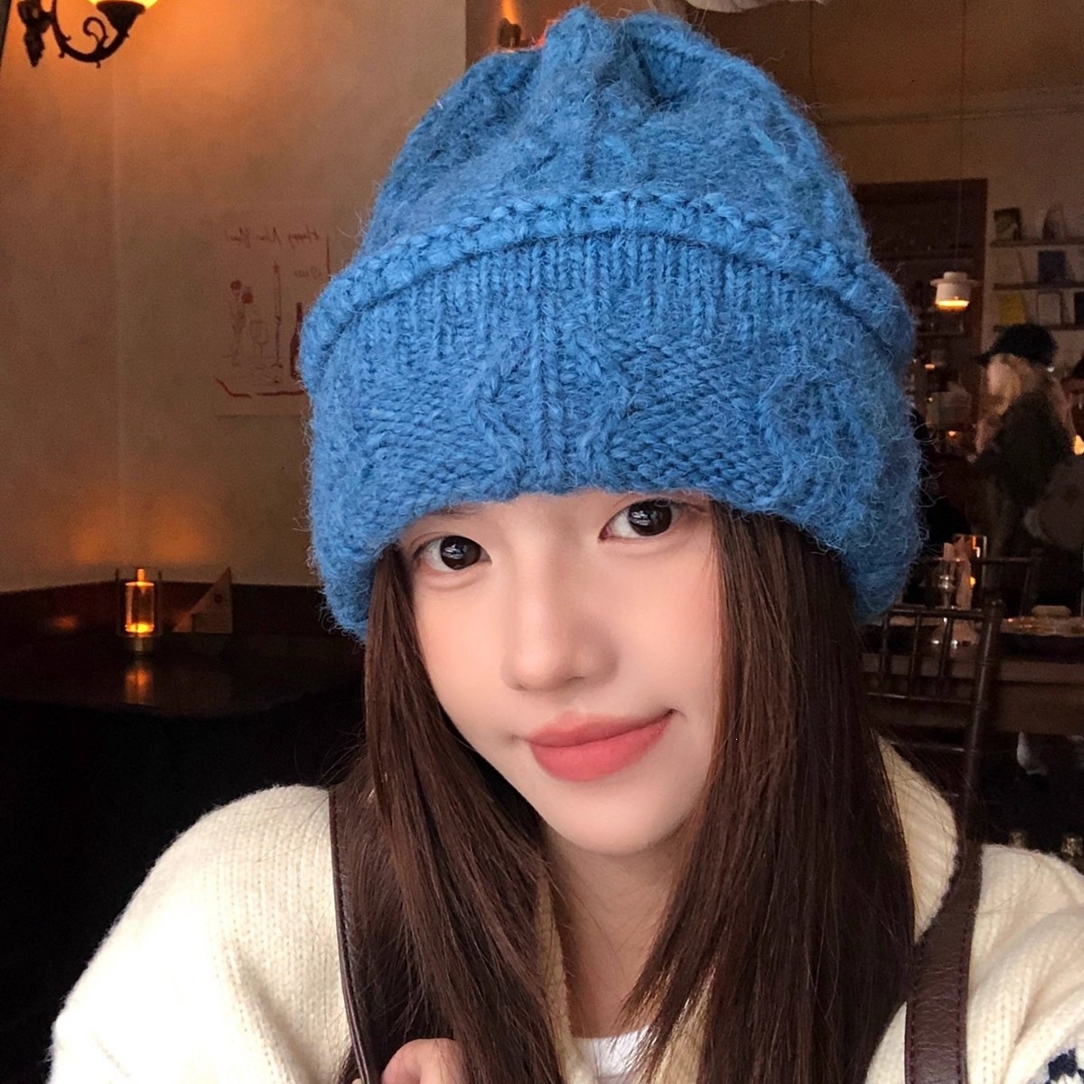 Gorro de punto trenzado color  - Beanie Cuffed Knit reseña y precio